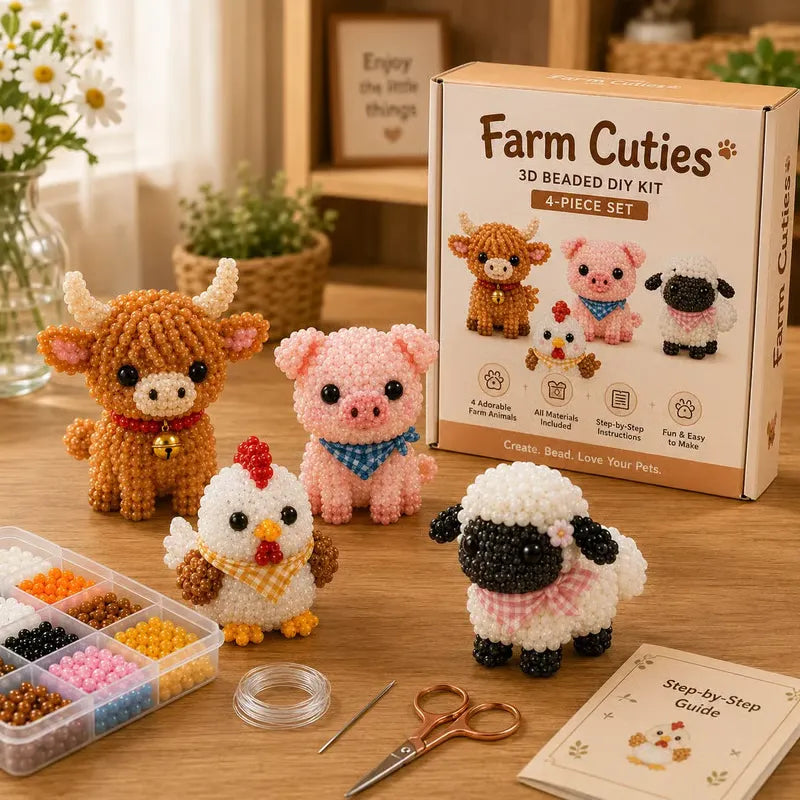 ✨Last Day 49% OFF✨-🧵✨ Tiny 3D Beaded Animal DIY Kit