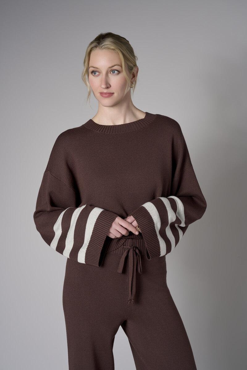 Striped Sleeve Sweater