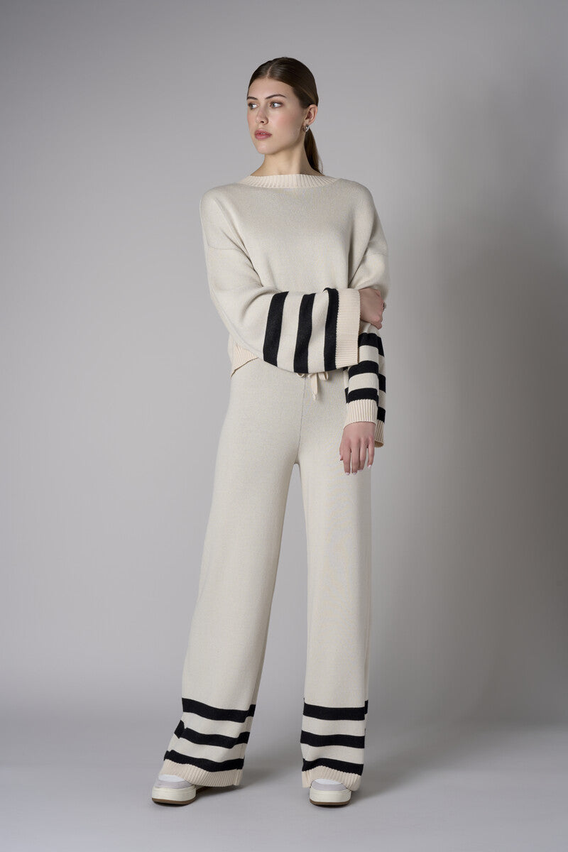 Striped Sleeve Sweater