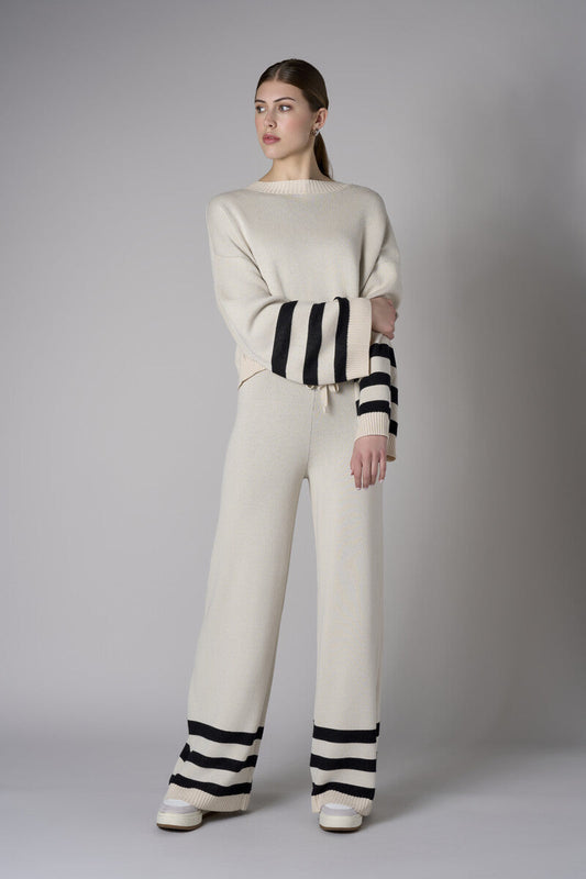 Striped Sleeve Sweater