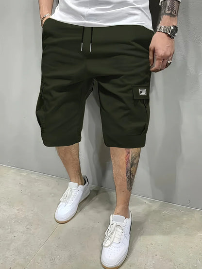 🩳 Men's Casual Cargo Shorts with Drawstring Waist – Multi-Pocket, Lightweight & Breathable