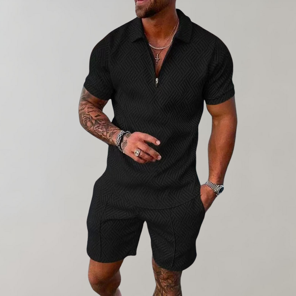 Stylish Casual Polo Shirt and Shorts Set