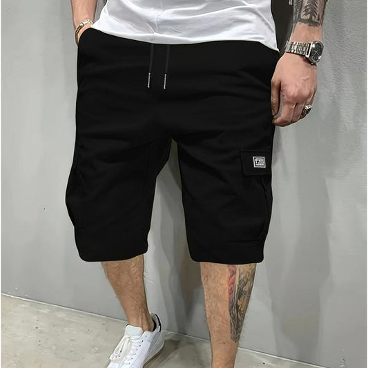 🩳 Men's Casual Cargo Shorts with Drawstring Waist – Multi-Pocket, Lightweight & Breathable