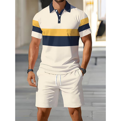 👕50% OFF!💥Men's Two-Piece Shirt and Shorts Set – Digital Print, Athletic Fit, Wrinkle Resistant ✨