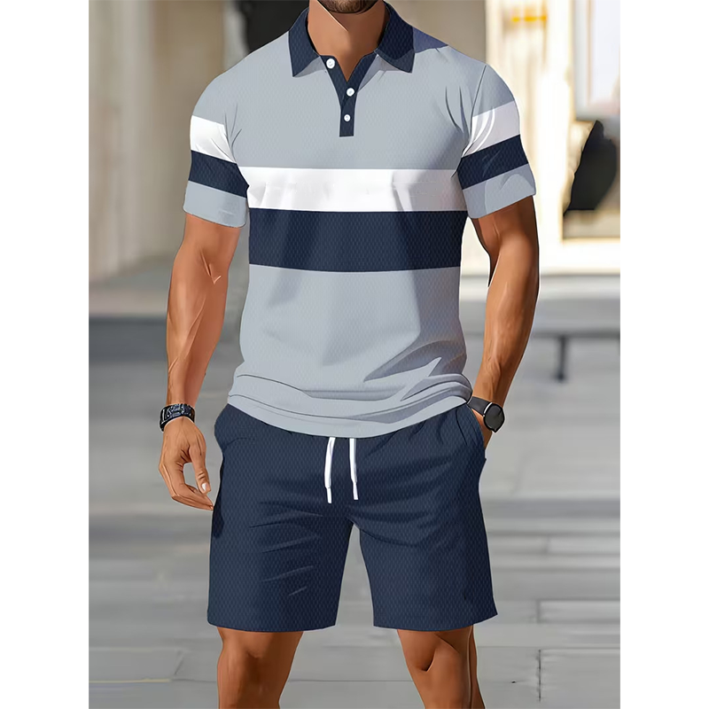 👕50% OFF!💥Men's Two-Piece Shirt and Shorts Set – Digital Print, Athletic Fit, Wrinkle Resistant ✨